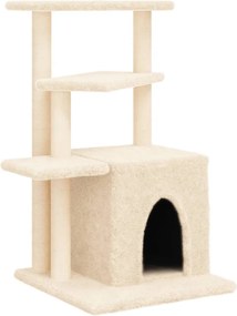 vidaXL Ansamblu de pisici cu stâlpi din funie de sisal, crem, 83,5 cm