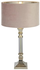 Veioza/Lampa de masa design lux elegant Belle crom/roz