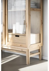 Vitrină natural cu aspect de lemn de stejar cu ușă glisantă 100x203 cm Hazelton – Rowico