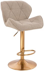 HR111W Scaun Latte Boucle cu Bază Aurie