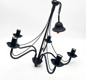 Candelabru pe lanț ANTON 5xE14/15W/230V negru