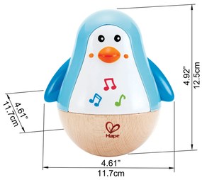 Pinguin Hape, cu sunete, 11,2 x 12,6 x 9 cm