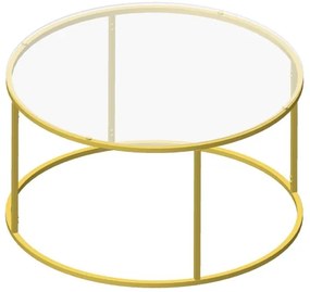 Măsuță de cafea BERLIN 80x45 cm auriu/transparent