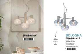 Lustra suspendata design decorativ Bologna 4L gradient/gri