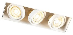 Spot LED îngropat alb rotativ și înclinabil fără cadru 3 lumini - Oneon