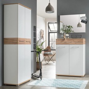 Pantofar alb cu sertar cu aspect de lemn de stejar Topix – Germania