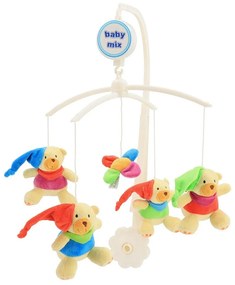 Baby Mix Carusel deasupra pătuțului Ursuleți depluș cu pălării , diametru 36 cm