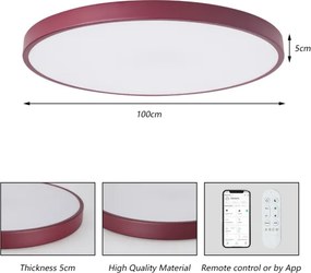 Brilagi-LED Corp de iluminat reglabil pentru piscină SMART LED 128W 230V 100 cm Wi‑Fi Tuya + telecomandă burgund