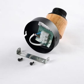 Brilagi - Aplică spot de perete BASKLITE 1xE27/15W/230V lemn de cauciuc/negru