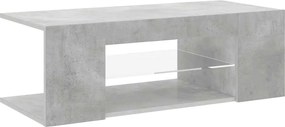 vidaXL Comodă TV cu lumini LED, gri beton, 90x39x30 cm