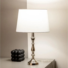 Brilagi - Lampă de masă CERIA, 1xE27/60W/230V, diametru 30 cm, crom lucios/alb