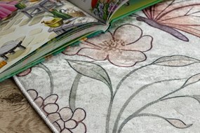 BAMBINO 61450 cerc covor lavabil Fluturi pentru copii anti-alunecare - cremă / roz