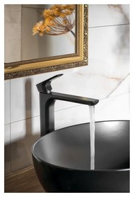 Baterie negru-mat pentru chiuvetă înaltă Spy – Sapho