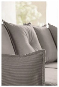 Colțar maro deschis extensibil cu tapițerie din catifea reiată (colț variabil) Lazy Lukka – Miuform