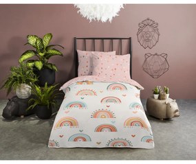 Lenjerie de pat pentru copii roz-bej din bumbac pentru pat de o persoană 140x200 cm Louie – Good Morning