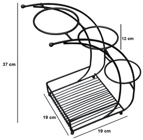 Suport de flori 37x19 cm negru/metal
