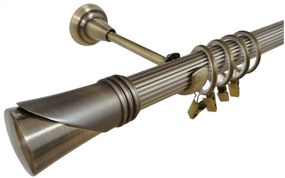 Galerie simpla Duncan teava striata aur antic 25mm (Alege marime: 180 cm)