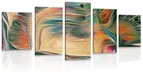 Tablou 5-piese abstracție psihedelică