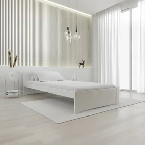 Pat de o persoana Culoare alb, IKAROS 90 x 200 cm Saltele: Fara saltea, Somiera pat: Fara somiera