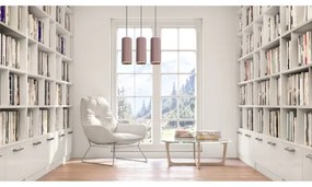 Lustr AVALO 3xE27/60W/230V cablu roz roz-miediu