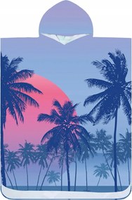 Poncho de plaja FLOWLIFE mov 80x145 cm
