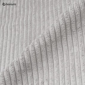 Colțar gri deschis extensibil cu tapițerie din catifea reiată (cu colț variabil) Sara – Ropez