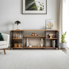 Consola, Hanah Home, Arista, 180x75x44.5 cm, Antracit / Pin Atlantic