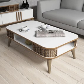 Set Comoda TV si Masuta de Cafea Living Eylül Alb