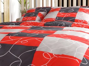 Lenjerie de pat din bumbac SQUARES BLEND rosie Dimensiune lenjerie de pat: 70 x 90 cm | 140 x 200 cm