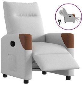 vidaXL Scaun reclinabil electric Cloud Grey Fabric