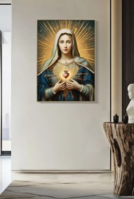 Mauro Ferretti Pictură pe pânză lăcuită Madonna -b- cu ramă cm 72x4x100 | Aosom Romania