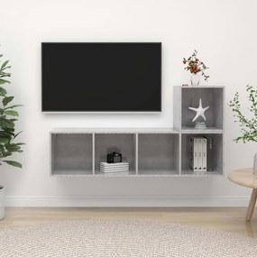 3079803 vidaXL Set de dulapuri TV, 2 piese, gri beton, lemn prelucrat