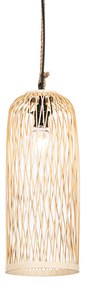 Lampă suspendată rustică pentru exterior din ratan 25 cm - Calamus