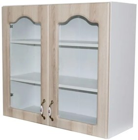 Corp superior vitrina 80 cu 2 usi Zebra MDF sonoma mustata