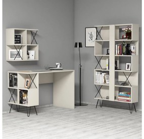 Set mobilier pentru birou Likime 1 (crem + negru) . 1095022