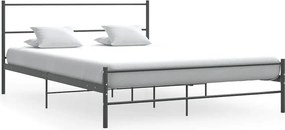 vidaXL Cadru de pat fără saltea, gri, 140 x 200 cm, metal
