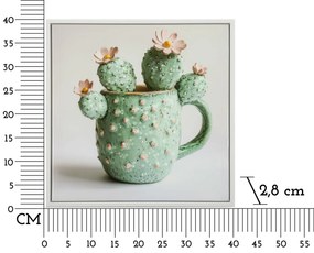 Mauro Ferretti Tablou Imprimat Pe Pânză Lacuită, Cu Ramă, Model ,,Borcan Cu Cactus", Varianta C, Dimensiuni 40 X 2,8 X 40 Cm | Aosom Romania