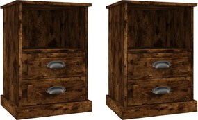 vidaXL Noptiere, 2 buc., stejar afumat, 43x36x60 cm