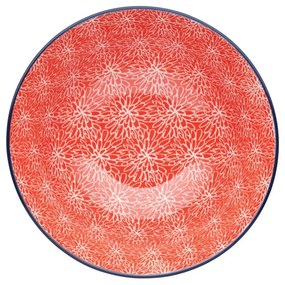 Bol roșu din ceramică Kitchen Craft Floral, ø 16 cm