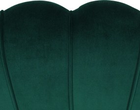 Bancă în stil Art-deco, catifea Velvet smarald/crom auriu, NOBLIN