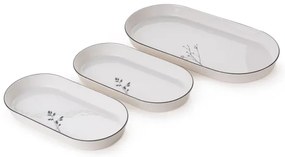 Set de veselă 27 piese din porțelan, alb/negru