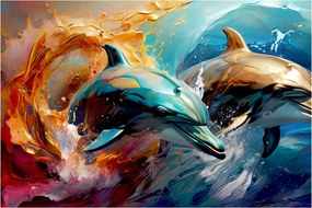 Tablou - Pictură de delfin (90x60 cm)