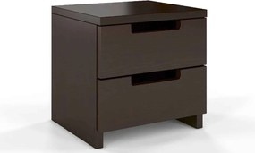 Noptieră lemn masiv TerraCraft 2 Sertare Pin, 40 × 35 × 38 cm - Alb Pur