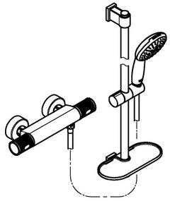 GROHE 34791001 - Set de duș termostatic PRECISION FEEL, 600 mm, crom