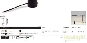 Veioza LED design deosebit HOSHI negru/cupru 28388
