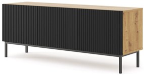 Masă TV 3D 150 Rowanna (Stejar artisan + Negru). 1125013