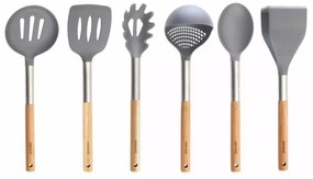 Set ustensile de bucatarie cu suport din salcam, 7 piese Kinghoff KH1325