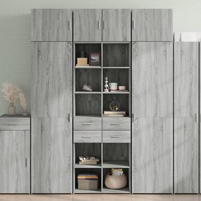 vidaXL Dulap de depozitare, sonoma gri, 70x42,5x225, lemn prelucrat
