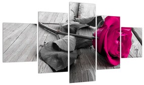 Tablou cu trandafirul roz (125x70 cm), în 40 de alte dimensiuni noi