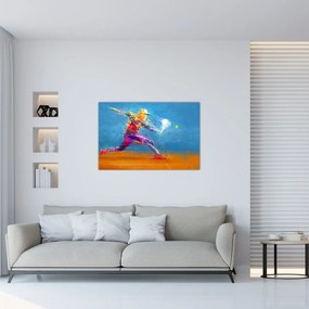 Tablou - Jucător de tenis pictat (90x60 cm)